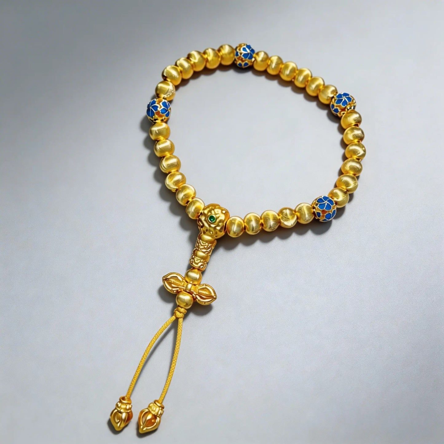 Gold-plated high-color retention sand gold enamel vajra bracelet for women