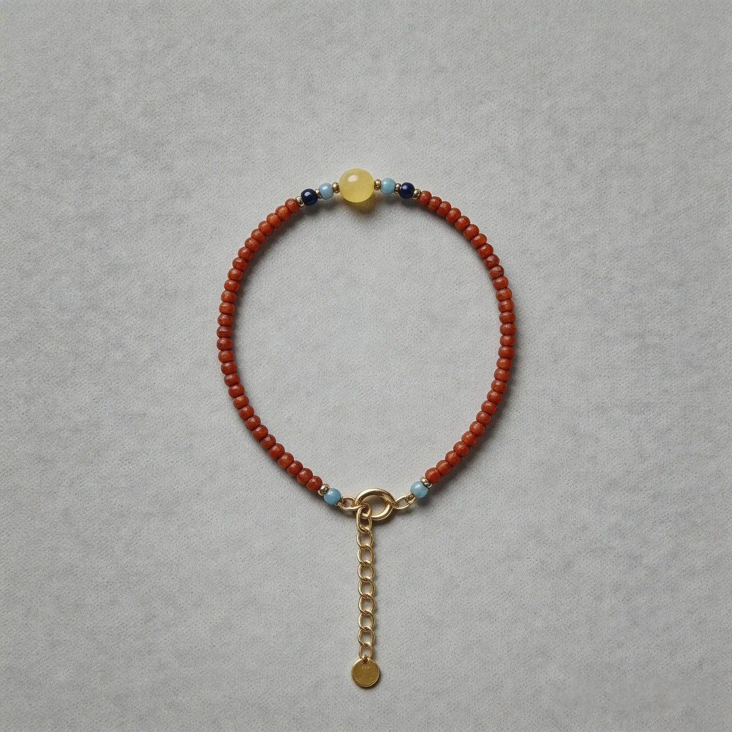 Xiaonan red fine cord good luck 2mm zodiac year fiery red agate ice-flecked cherry red agate bracelet