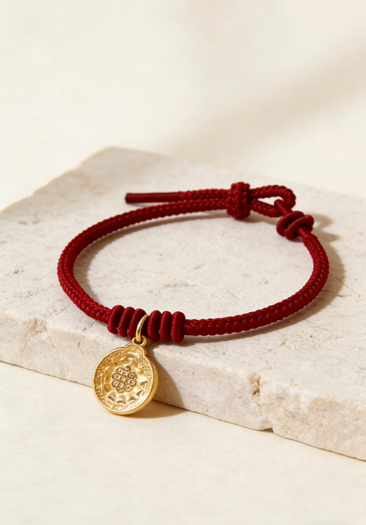 Red String Nine Palace Bagua Amulet Bracelet – Luck & Fortune Couple Knot