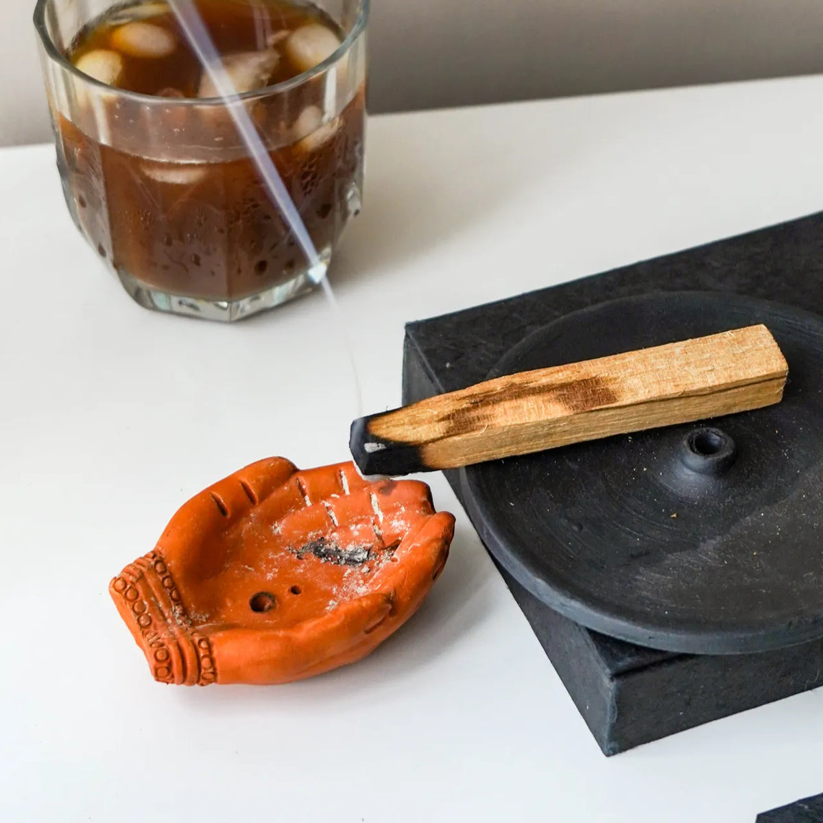 Handcrafted Ceramic Hands Incense Holder in Decorative Box