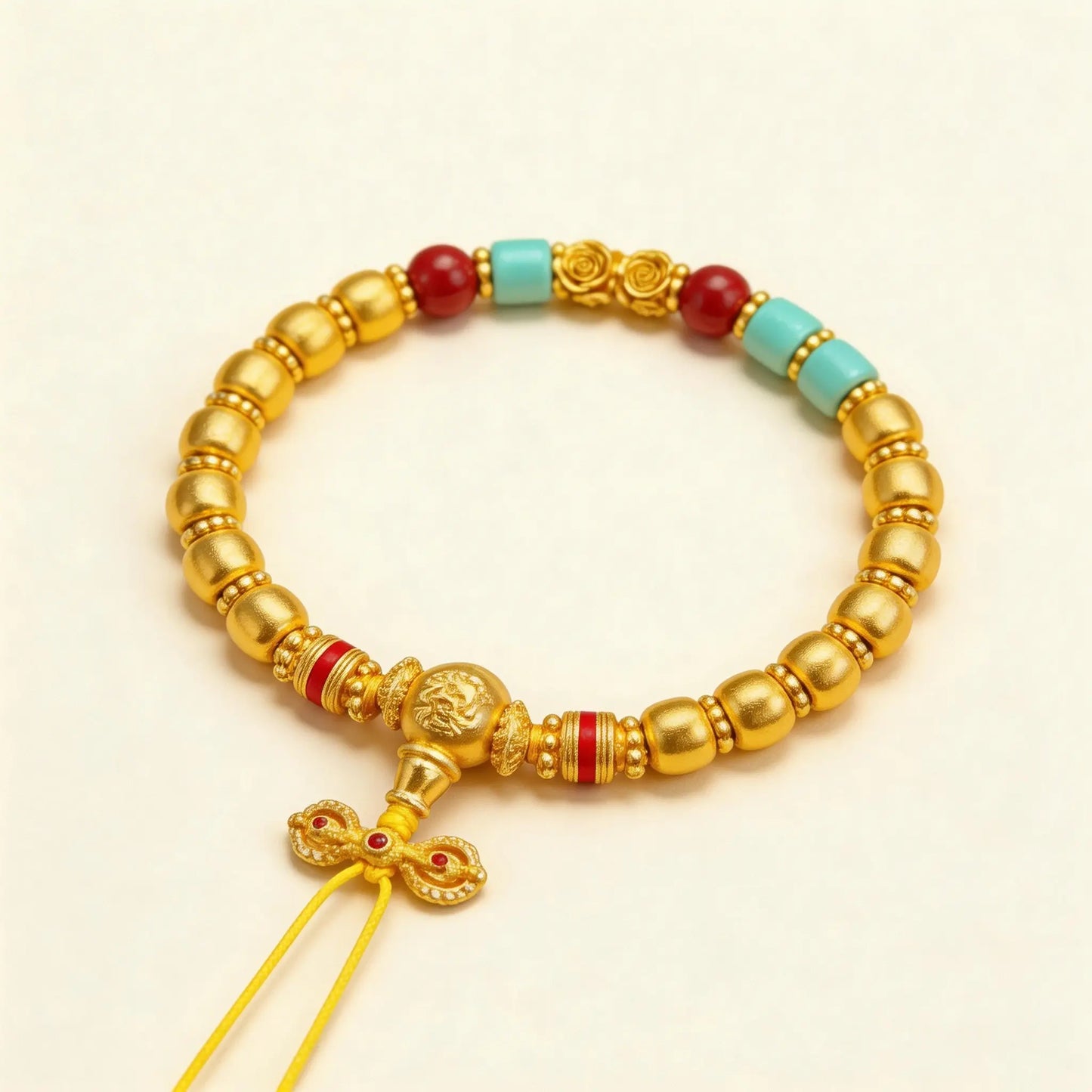 Traditional Gold-Filled Turquoise Vajra Bracelet