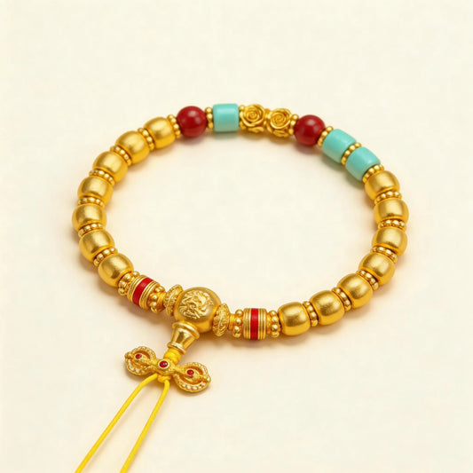Traditional Gold-Filled Turquoise Vajra Bracelet