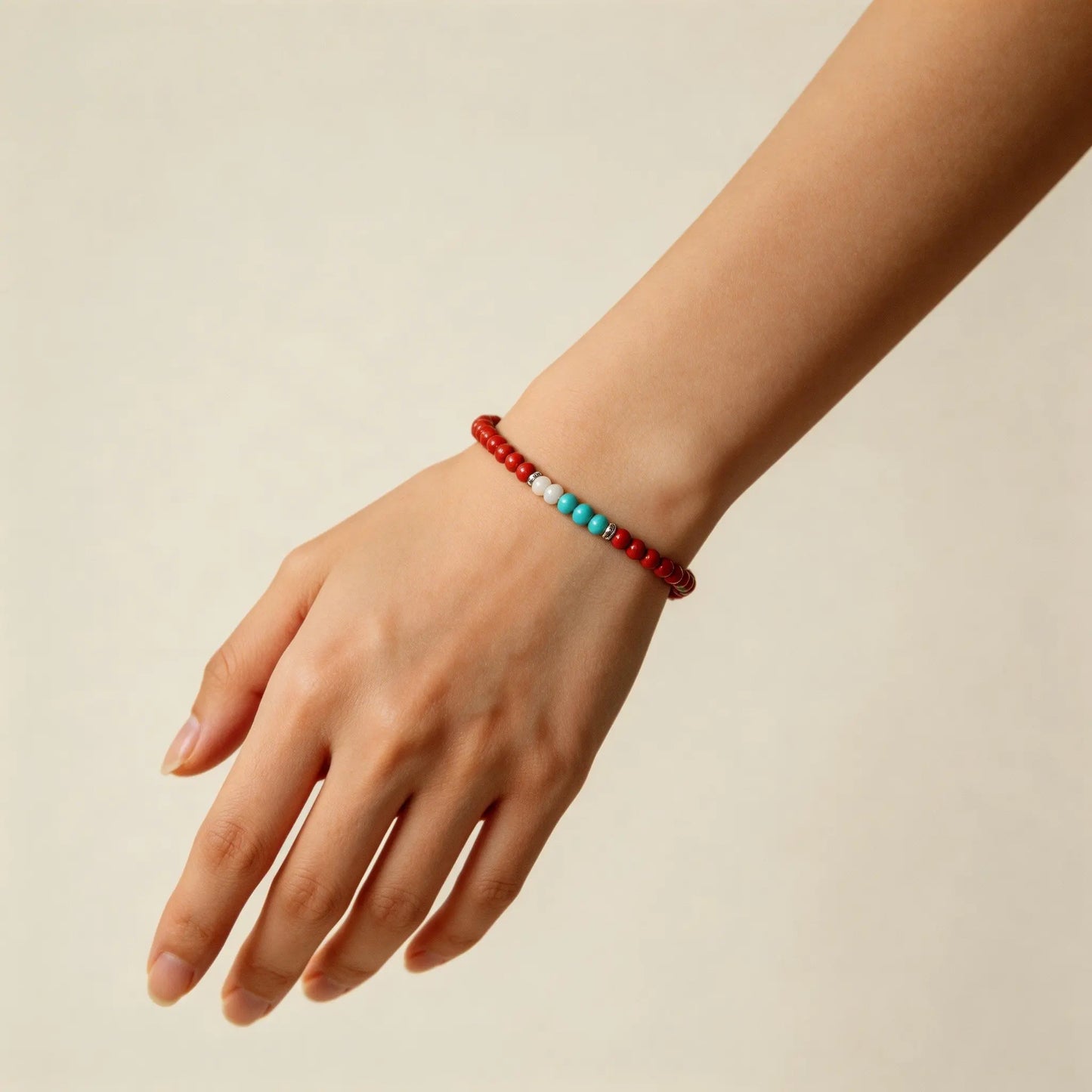 Natural Nanhong and Turquoise Pearl Bracelet for Couples