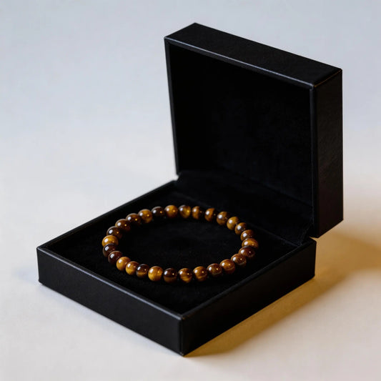 Tiger's Eye Stone Bracelet, Tiger Eye Stone Beaded Bracelet, Round Beads, Cat's Eye Gift, Natural Jade