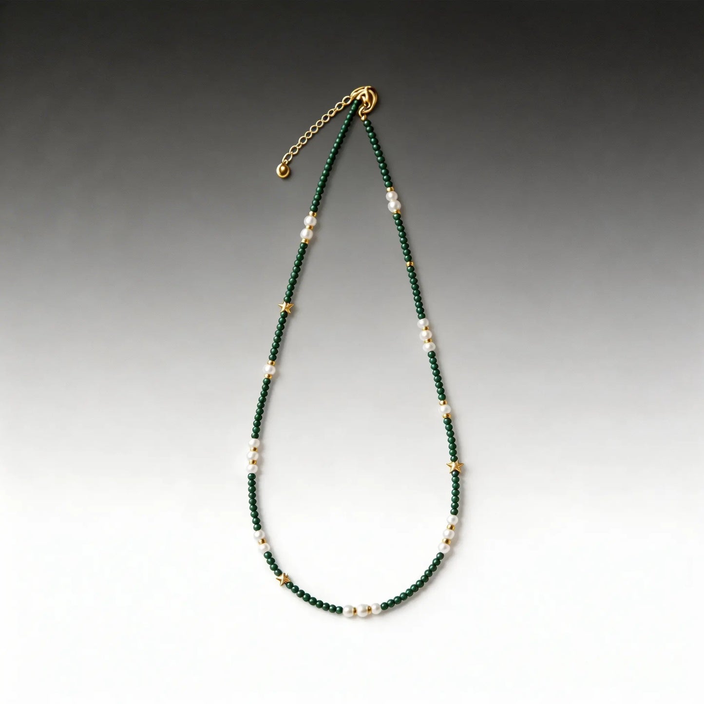 Natural Pearl Green Malachite Necklace for Women Collarbone Chain