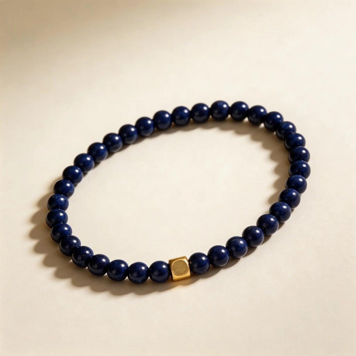 Lapis Lazuli Bracelet, Extremely Fine Women's Round Bead Bracelet, Imperial Blue 4mm Small Crystal Bracelet, Fine Jade
