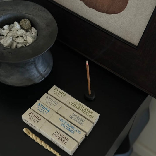 Stupa Incense Nepal – Handmade Himalayan Dhoop Sticks (Sandalwood & Basil)
